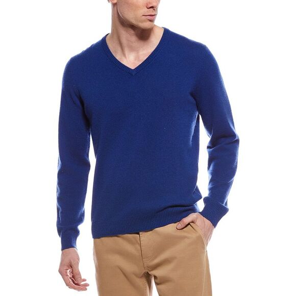 Mette MensCashmere V-Neck Sweater Blue